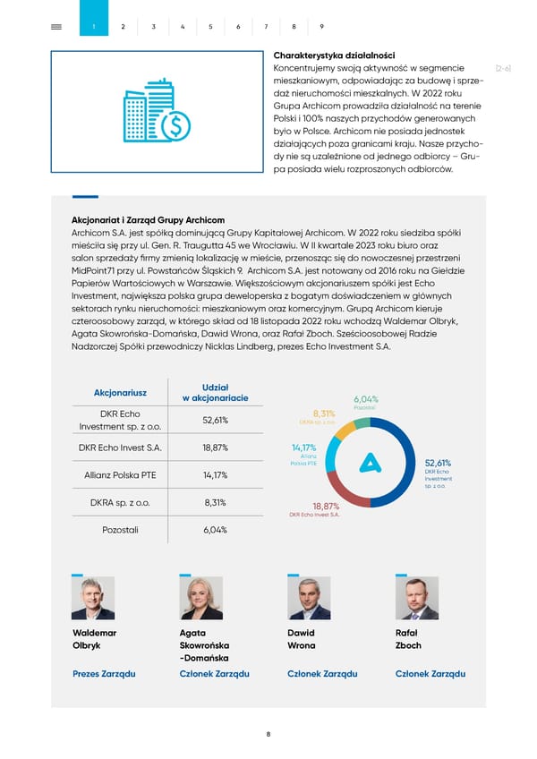 Raport Zrównoważonego Rozwoju Archicom 2022 - Page 8